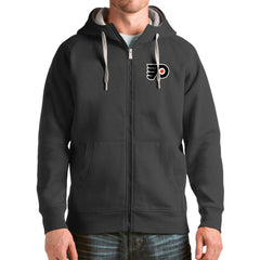 Philadelphia Flyers Antigua Logo Victory Full-Zip Hoodie - Charcoal | US 4571834