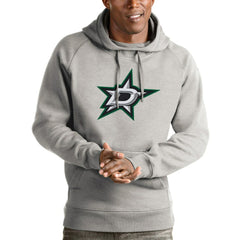 Dallas Stars Antigua Logo Victory Pullover Hoodie - Heathered Gray | US 4571968