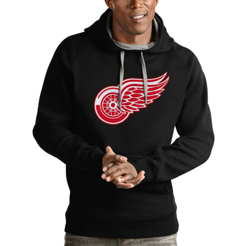 Detroit Red Wings Antigua Logo Victory Pullover Hoodie - Black | US 4571973