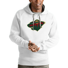 Minnesota Wild Antigua Logo Victory Pullover Hoodie - White | US 4571993