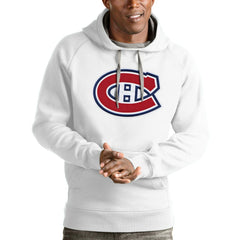 Montreal Canadiens Antigua Logo Victory Pullover Hoodie - White | US 4571999