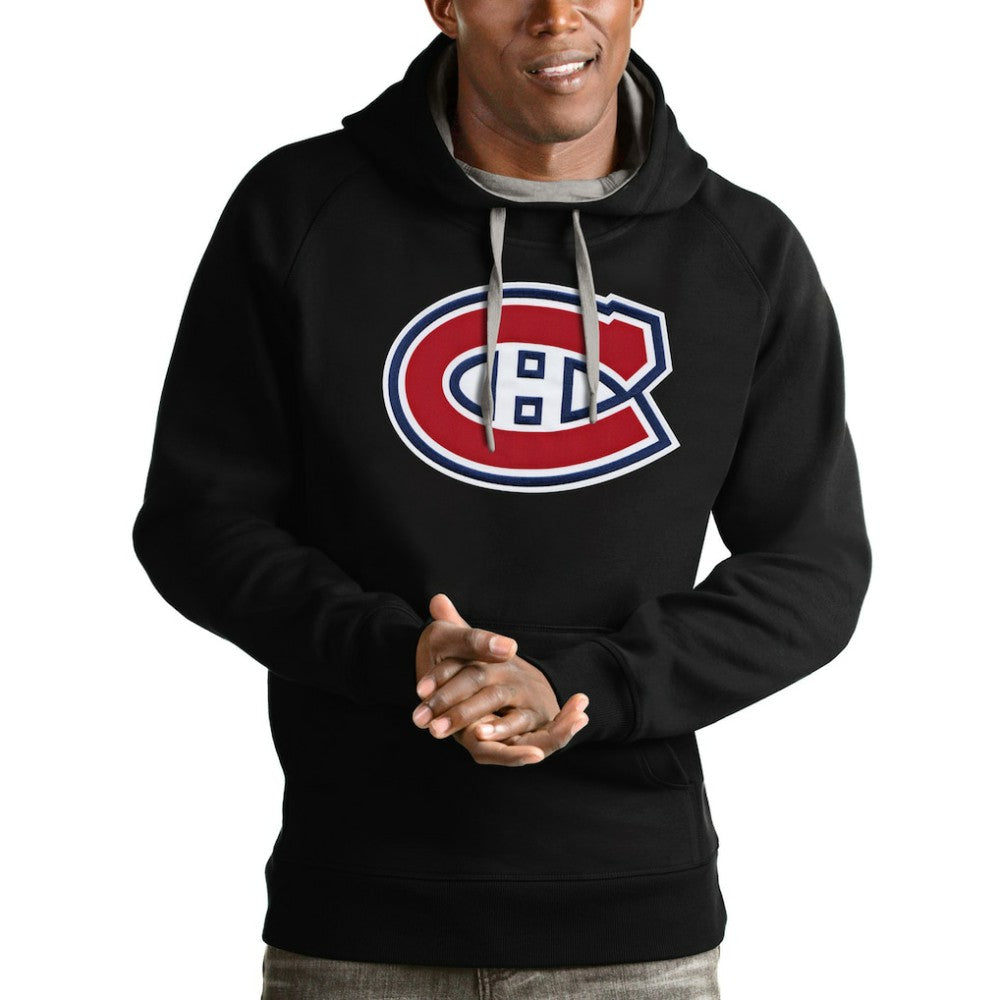 Montreal Canadiens Antigua Logo Victory Pullover Hoodie - Black | US 4572002