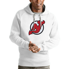 New Jersey Devils Antigua Logo Victory Pullover Hoodie - White | US 4572013