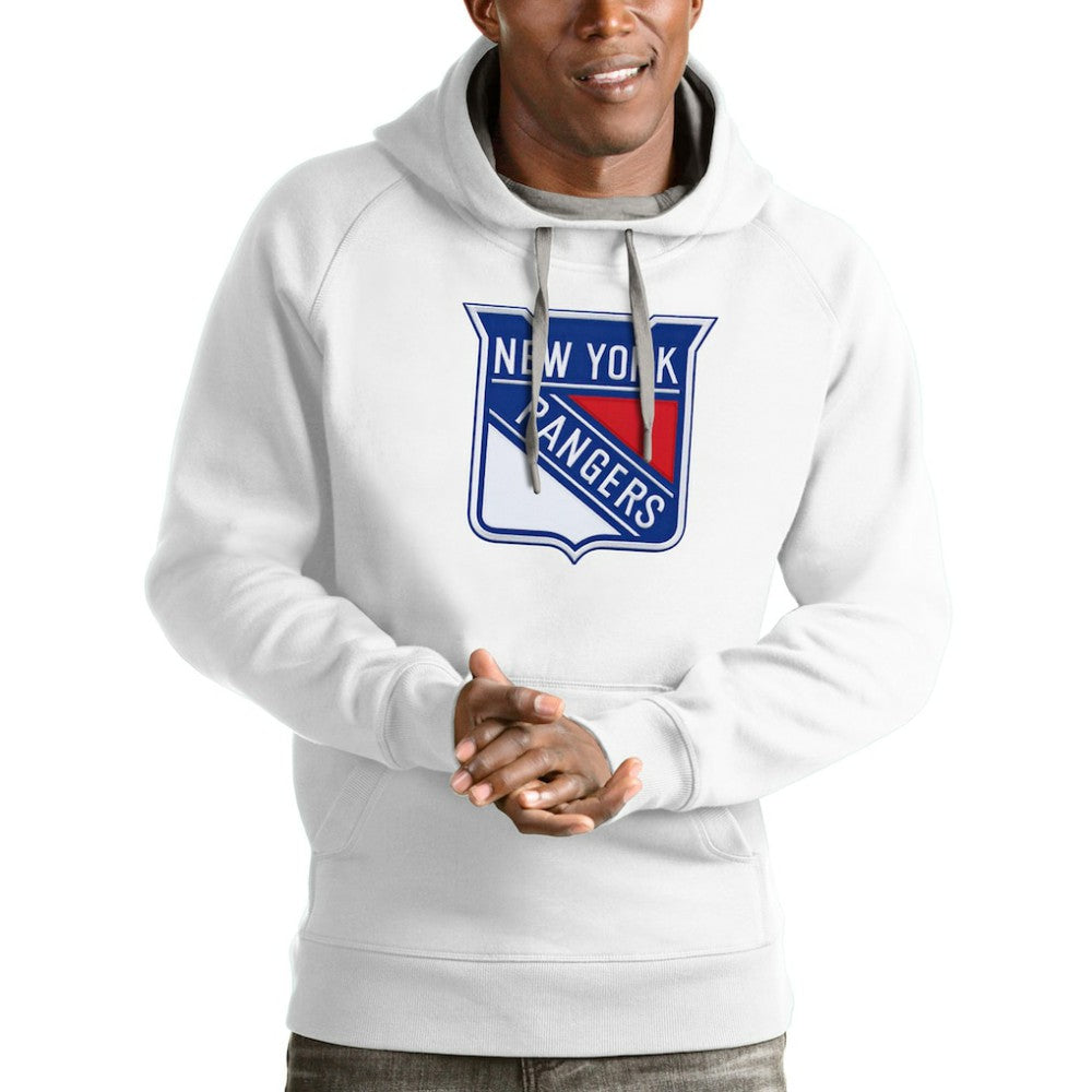 New York Rangers Antigua Logo Victory Pullover Hoodie - White | US 4572025