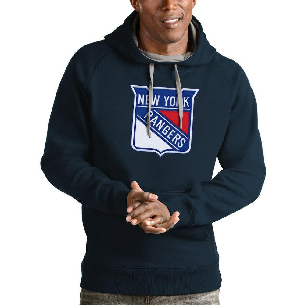 New York Rangers Antigua Logo Victory Pullover Hoodie - Navy | US 4572026