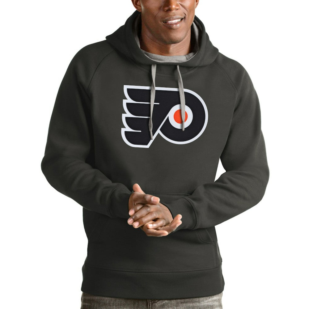 Philadelphia Flyers Antigua Logo Victory Pullover Hoodie - Charcoal | US 4572040