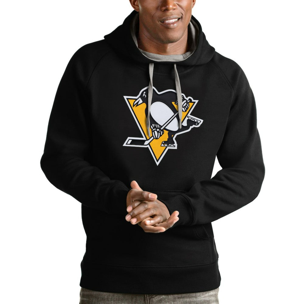 Pittsburgh Penguins Antigua Logo Victory Pullover Hoodie - Black | US 4572042