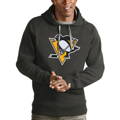 Pittsburgh Penguins Antigua Logo Victory Pullover Hoodie - Charcoal | US 4572045