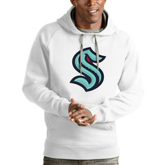 Seattle Kraken Antigua Logo Victory Pullover Hoodie - White | US 4572051