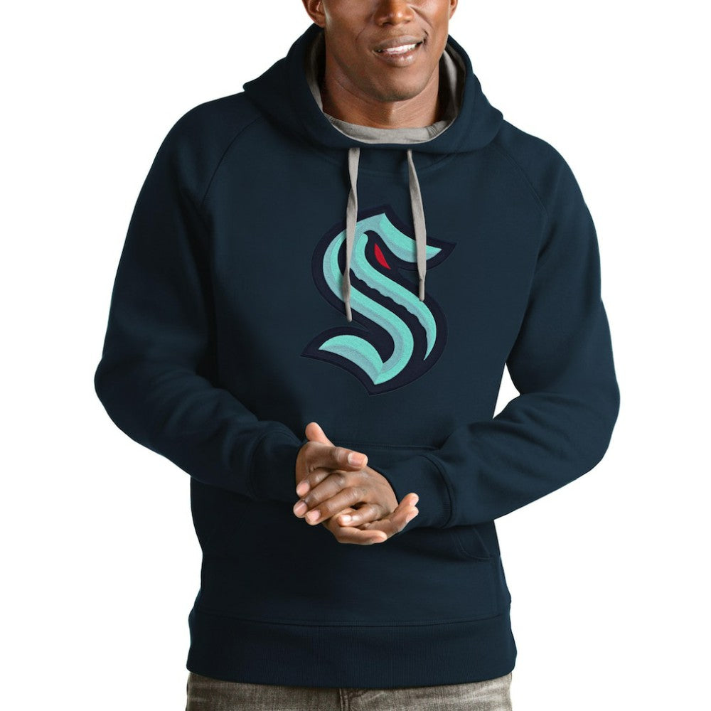 Seattle Kraken Antigua Logo Victory Pullover Hoodie - Navy | US 4572052