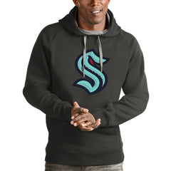 Seattle Kraken Antigua Logo Victory Pullover Hoodie - Charcoal | US 4572055