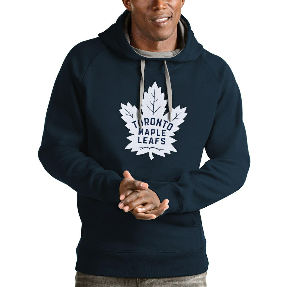 Toronto Maple Leafs Antigua Logo Victory Pullover Hoodie - Navy | US 4572070