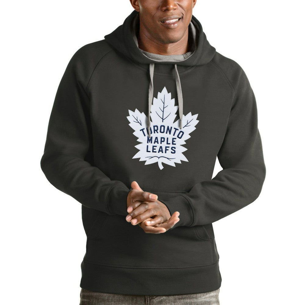 Toronto Maple Leafs Antigua Logo Victory Pullover Hoodie - Charcoal | US 4572074