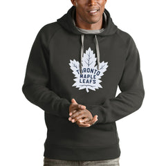 Toronto Maple Leafs Antigua Logo Victory Pullover Hoodie - Charcoal | US 4572074