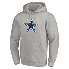 Dallas Cowboys Primary Logo Fitted Pullover Hoodie - Heather Gray Hoodies