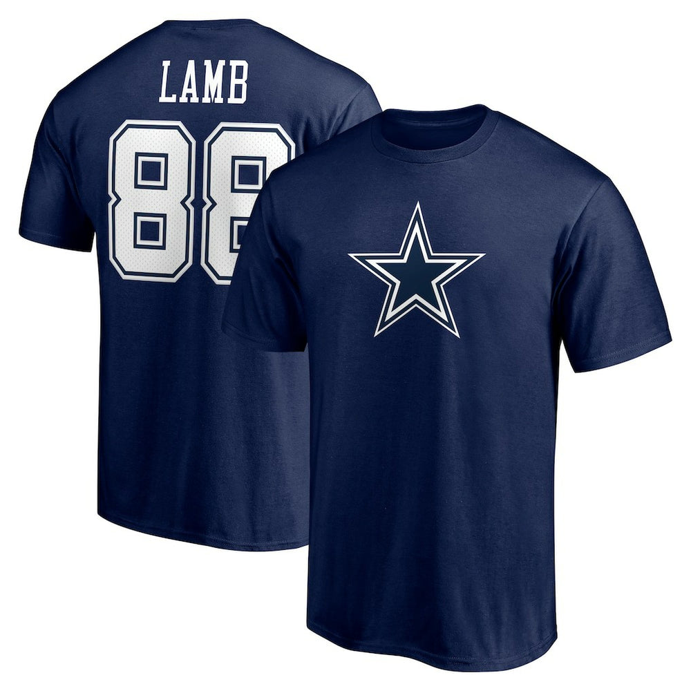 CeeDee Lamb Dallas Cowboys Team Player Icon Name & Number T-Shirt - Navy T-shirts