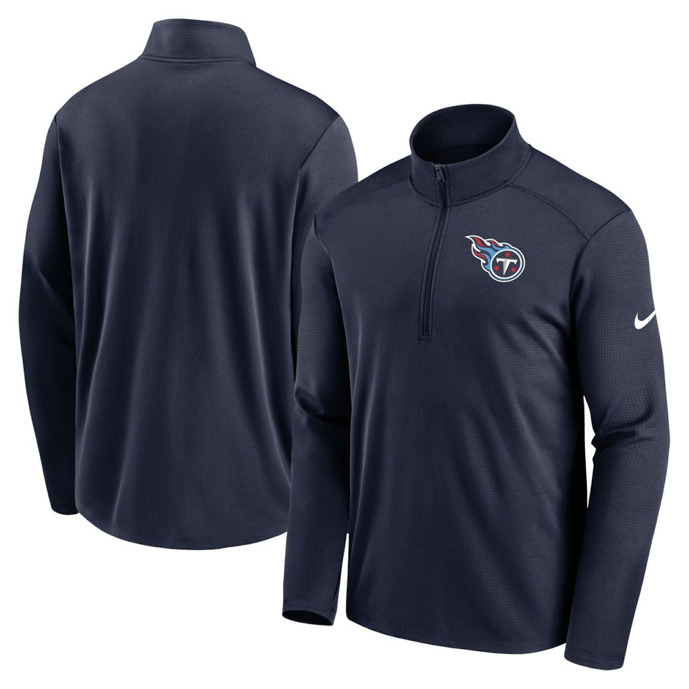 Tennessee Titans Logo Pacer Performance Half-Zip Jacket - Navy Jackets
