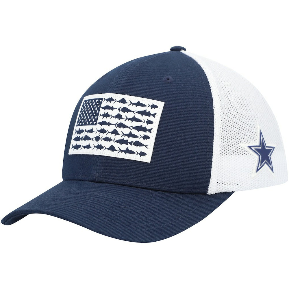 Dallas Cowboys Mesh Fish Flag Flex Hat - Navy/White Hats