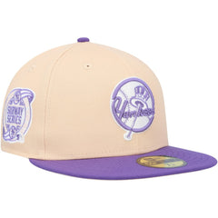 New York Yankees New Era Subway Series Side Patch 59FIFTY Fitted Hat - Peach/Purple Hats