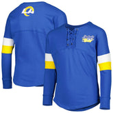 Los Angeles Rams New Era Girls Youth Lace-Up Long Sleeve T-Shirt - Royal T-shirts