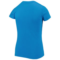 Carolina Panthers New Era Girls Youth Reverse Sequin Wordmark V-Neck T-Shirt - Blue T-shirts
