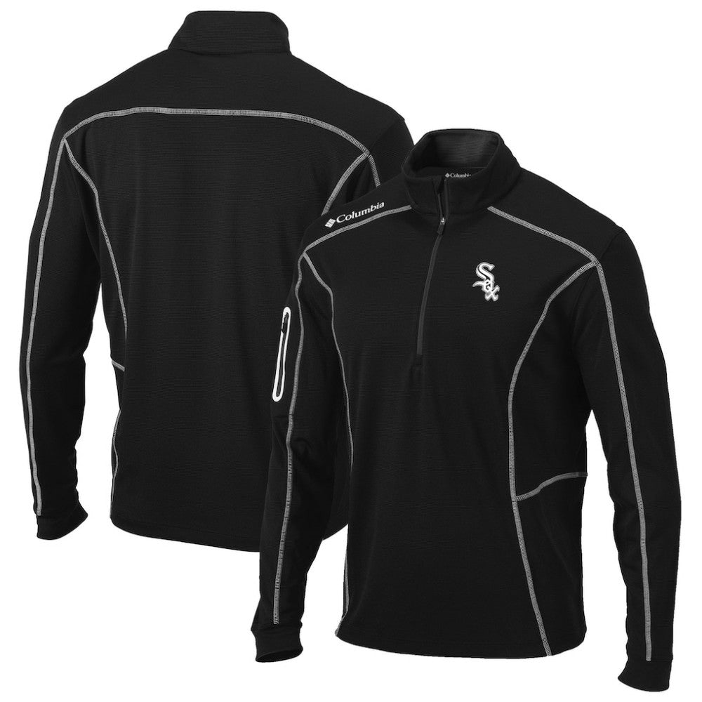 Chicago White Sox Columbia Shotgun Omni-Wick Quarter-Zip Pullover Jacket - Black Jackets
