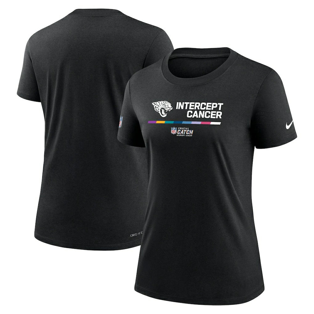 Jacksonville Jaguars Women's NFL Crucial Catch Performance T-Shirt - Black T-shirts