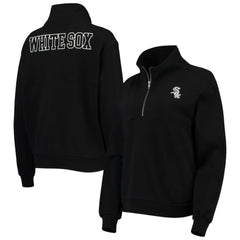 Chicago White Sox The Wild Collective Women's Two-Hit Quarter-Zip Pullover Top - Black Pullover