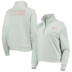 Minnesota Twins The Wild Collective Women's Two-Hit Quarter-Zip Pullover Top - Light Blue Pullover