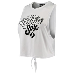 Chicago White Sox The Wild Collective Women's Open Back Twist-Tie Tank Top - White Tanks