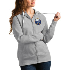 Buffalo Sabres Antigua Women's Victory Full-Zip Hoodie - Heathered Gray | US 4627398