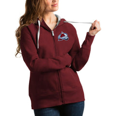 Colorado Avalanche Antigua Women's Victory Full-Zip Hoodie - Burgundy | US 4627420