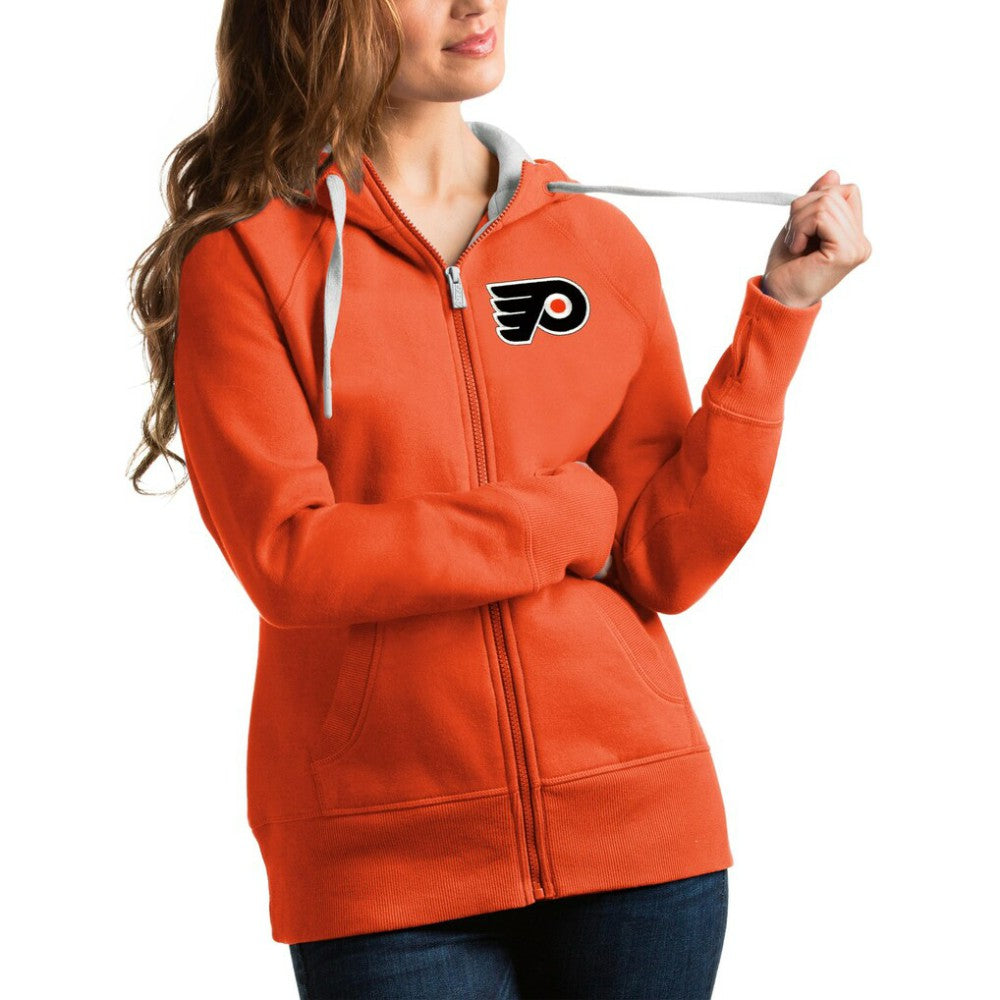 Philadelphia Flyers Antigua Women's Victory Full-Zip Hoodie - Orange | US 4627503