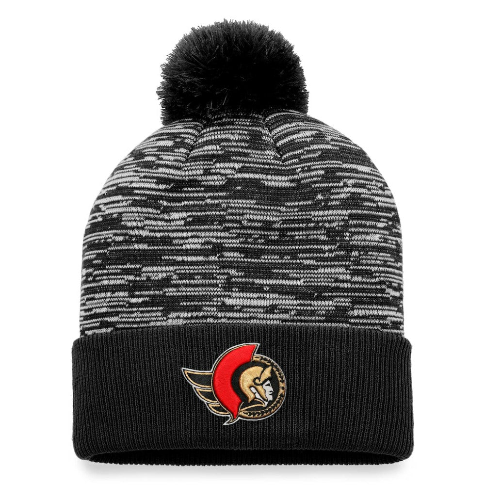 Ottawa Senators Fanatics Defender Cuffed Knit Hat with Pom - Black | US 4630290