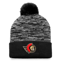 Ottawa Senators Fanatics Defender Cuffed Knit Hat with Pom - Black | US 4630290