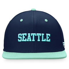 Seattle Kraken Fanatics Heritage City Two-Tone Snapback Hat - Deep Sea Blue/Light Blue | US 4631511