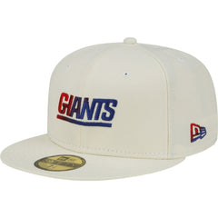 New York Giants New Era Chrome Color Dim 59FIFTY Fitted Hat - Cream Hats