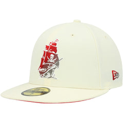 Tampa Bay Buccaneers New Era Chrome Color Dim 59FIFTY Fitted Hat - Cream Hats