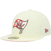Tampa Bay Buccaneers New Era Chrome Color Dim 59FIFTY Fitted Hat - Cream Hats