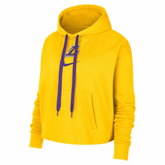 Los Angeles Lakers Women's Courtside Cropped Pullover Hoodie Gold - Nike