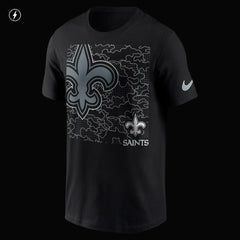 New Orleans Saints RFLCTV T-Shirt - Black T-shirts