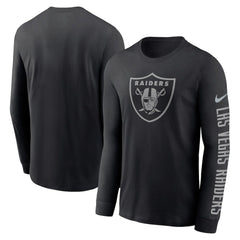 Las Vegas Raiders RFLCTV Name and Logo T-Shirt - Black T-shirts