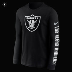 Las Vegas Raiders RFLCTV Name and Logo T-Shirt - Black T-shirts