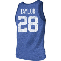 Jonathan Taylor Indianapolis Colts Majestic Threads Player Name & Number Tri-Blend Tank Top - Heathered Royal Tops