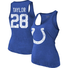 Jonathan Taylor Indianapolis Colts Majestic Threads Women's Player Name & Number Tri-Blend Tank Top - Royal Tops