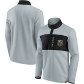 Vegas Golden Knights Fanatics Hockey Polar Fleece Quarter-Snap Jacket - Gray/Black | US 4641778