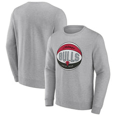 Chicago Bulls True Classics Vint Pullover Sweatshirt Heathered Gray - Fanatics