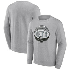 Brooklyn Nets True Classics Vint Pullover Sweatshirt Heathered Gray - Fanatics