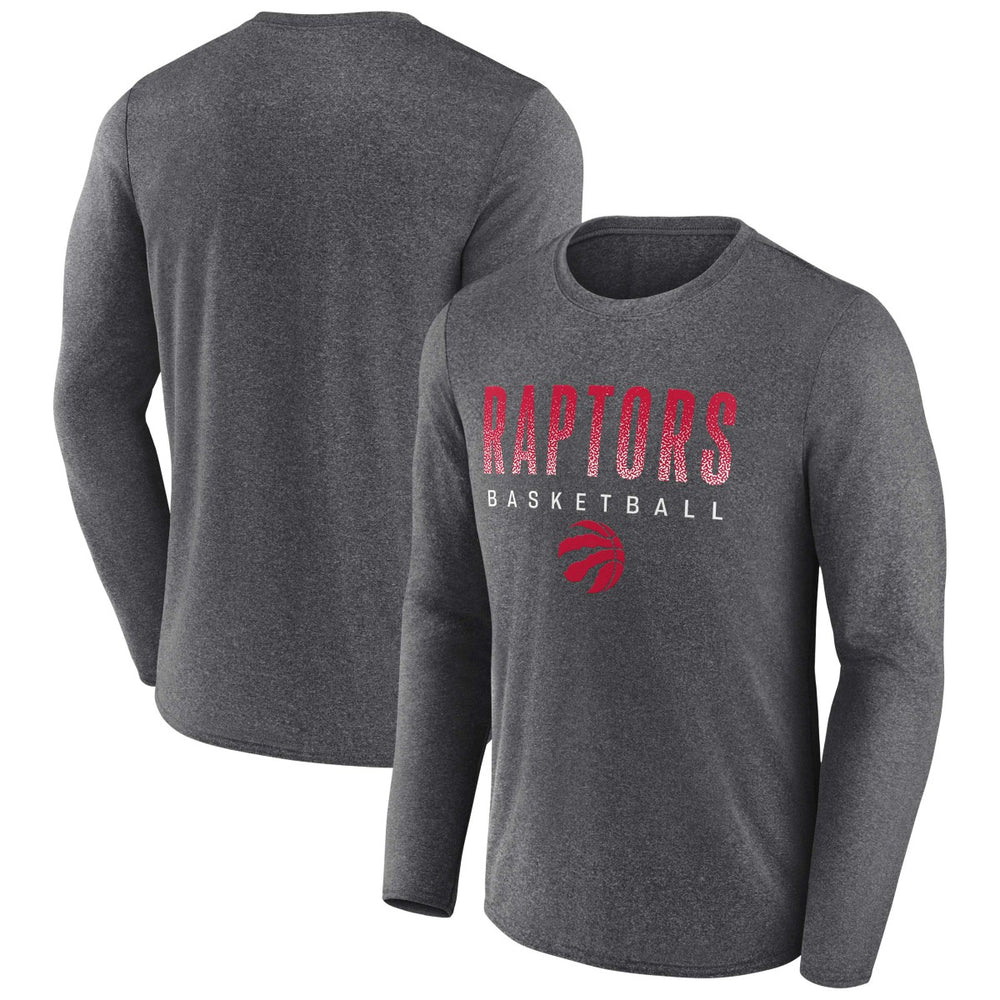 Toronto Raptors Where Legends Play Iconic Practice Long Sleeve T-Shirt Heathered Charcoal - Fanatics