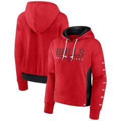 Chicago Bulls Women's Iconic Halftime Colorblock Pullover Hoodie Red - Fanatics